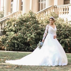 Mori Lee White Lace Wedding Dress